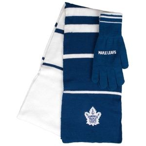 Toronto Maple Leafs Scarf & Gloves Set Adult 1 Sz